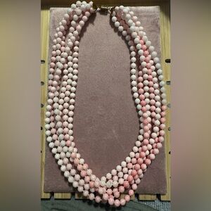 MULTI STRAND PINK CONCH SHELL VINTAGE NECKLACE